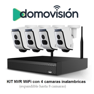 KIT NVR WIFI Domovisión con 4 cámaras (expandible hasta 8 cámaras)